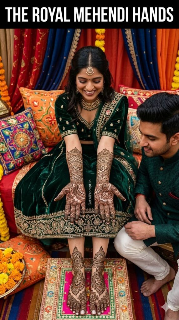 Royal Mehendi Intricate Henna Indian Wedding AI