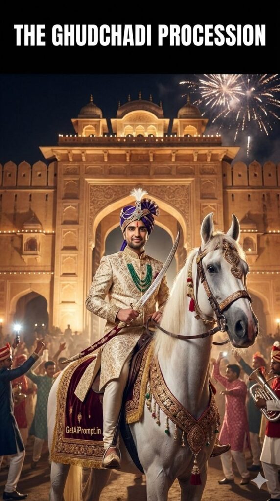 Majestic Ghudchadi Groom Procession AI Photo