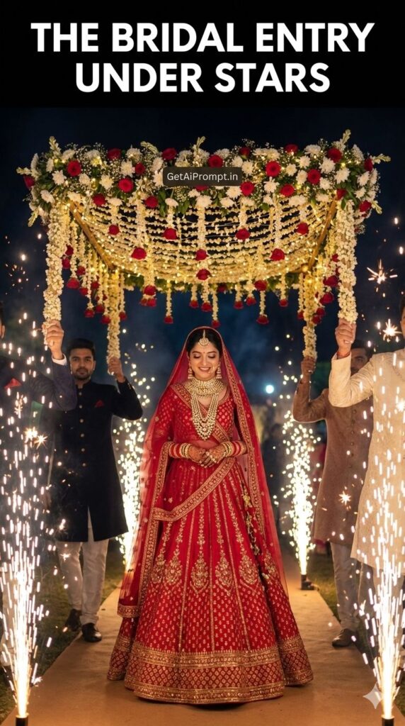 Magical Bridal Entry Phoolon Ki Chaadar AI Photo