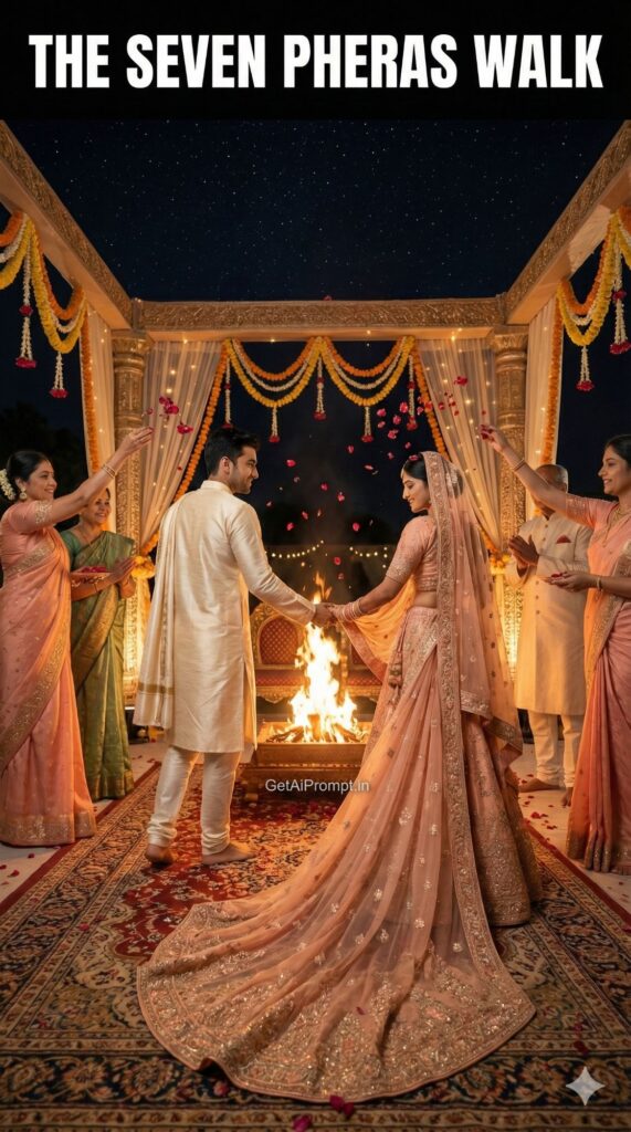 Seven Pheras Walk Sacred Indian Wedding AI Photo