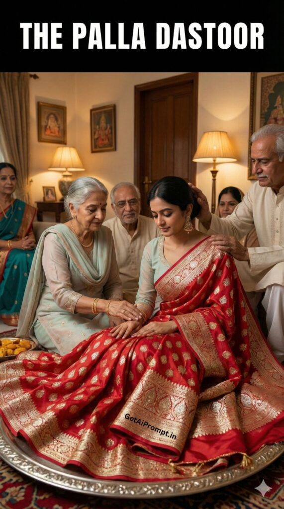 Chunni Ceremony Emotional Indian Wedding AI Portrait