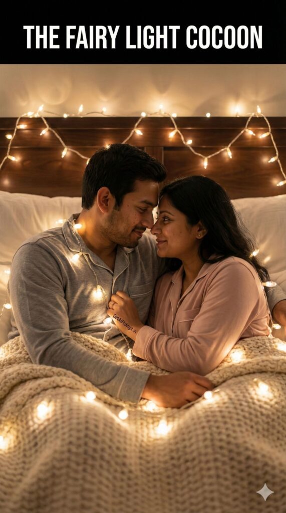 Fairy Light Cocoon Magical Maternity Couple AI