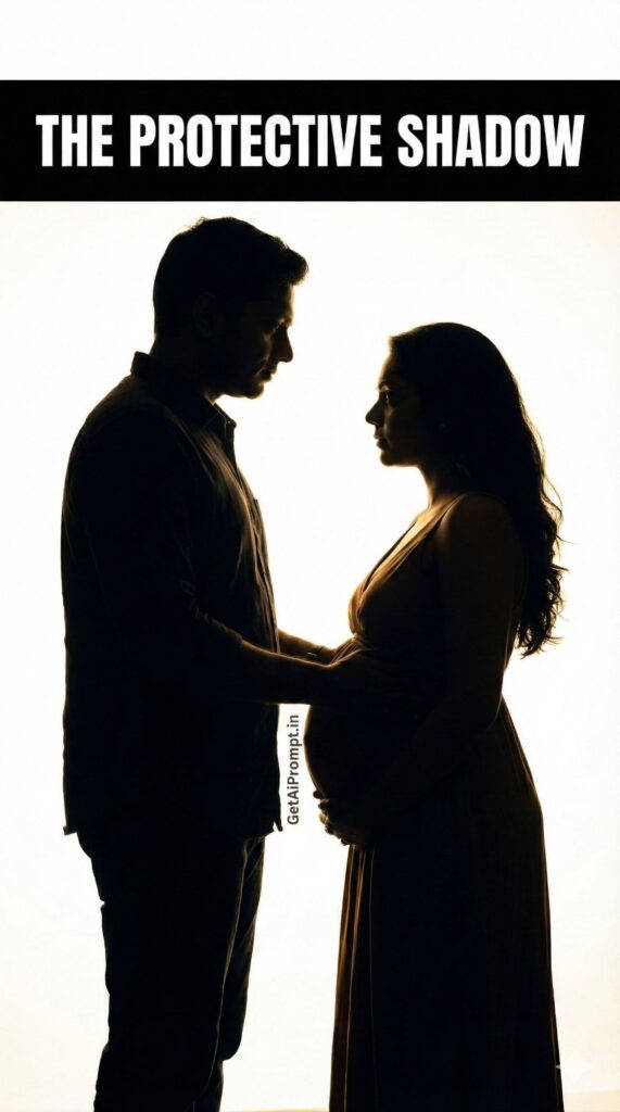 Protective Shadow Cinematic Silhouette Maternity AI