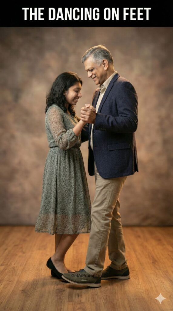 Dancing on Fathers Feet Sweet Memory AI Portrait Nostalgic