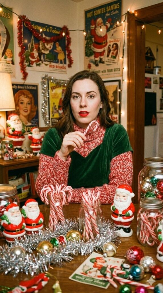 Option 4: The Vintage Maximalist Chaos - Trend: 1950s Nostalgia | Vibe: Tinsel, Kitsch, Colorful, Film Grain