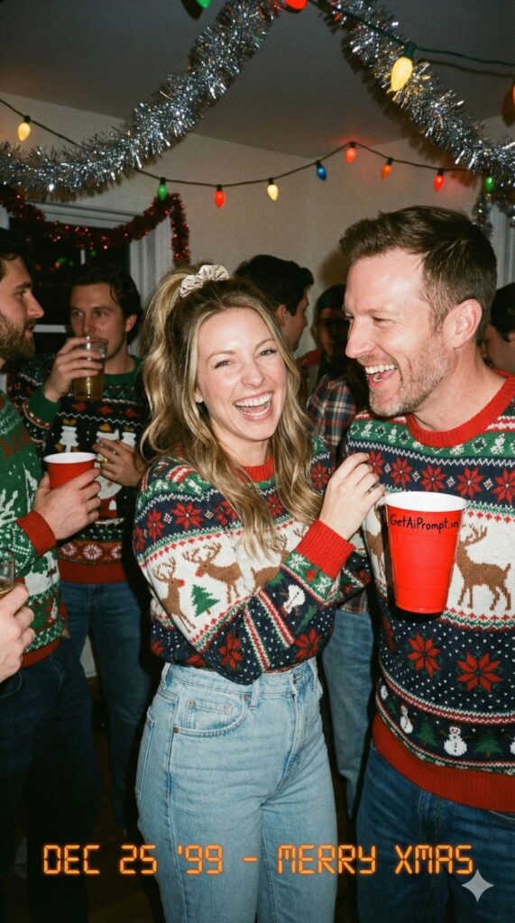 Option 2: The 90s Flash Party - Trend: Nostalgia Trend | Vibe: High-flash photography, film grain, messy fun