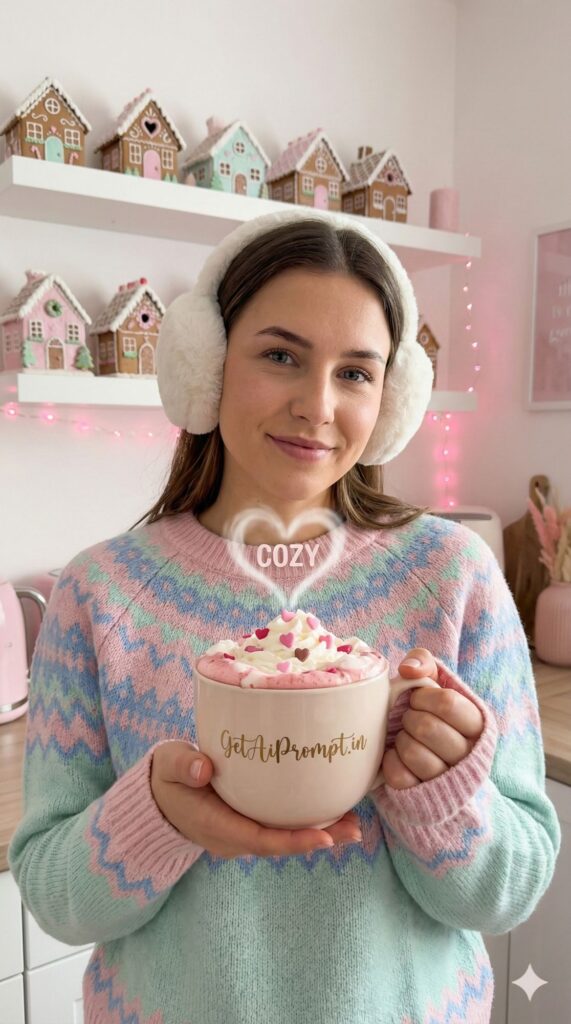 Option 8: The Pink Hot Cocoa Station - Trend: Cozy Cute | Vibe: Marshmallows, whipped cream, sprinkles, pastel kitchen