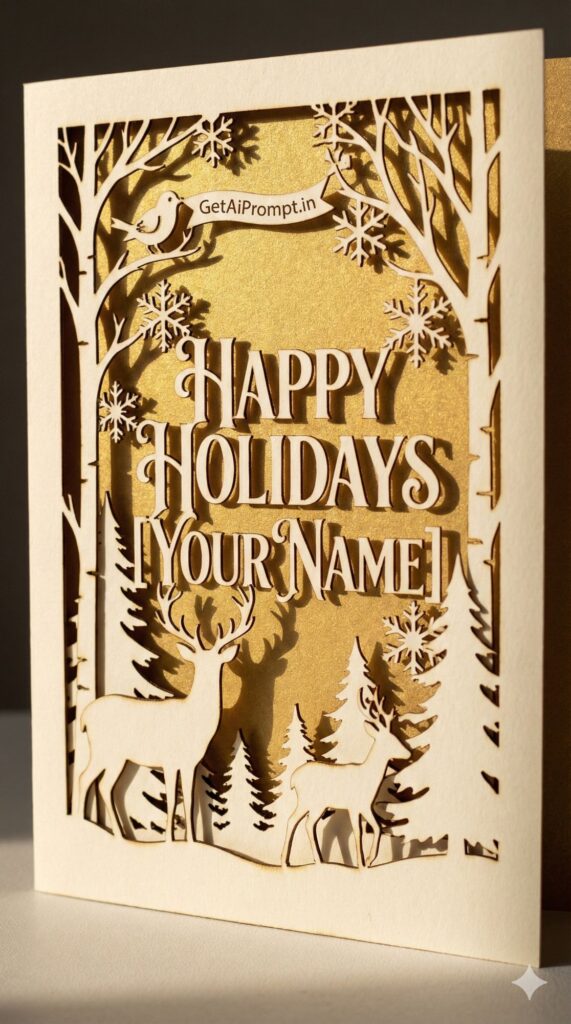 Option 4: The Intricate Laser Cut - Trend: Paper Art | Vibe: Fragile, expensive engineering, shadow play, winter wonderland