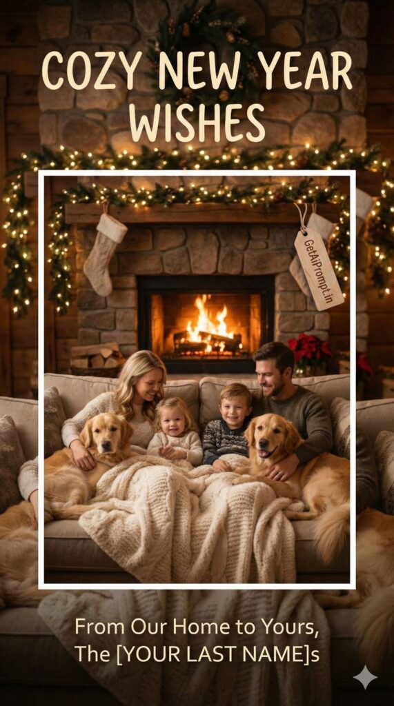 Option 3: The Hygge Home - Trend: Comfort & Joy | Vibe: Fireplace, blankets, warm light, intimate