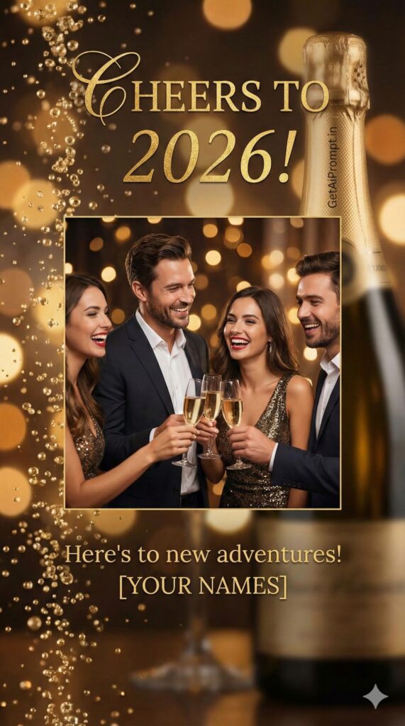 Option 10: The Champagne Toast - Trend: Celebratory | Vibe: Clinking glasses, bubbles, sophistication, party