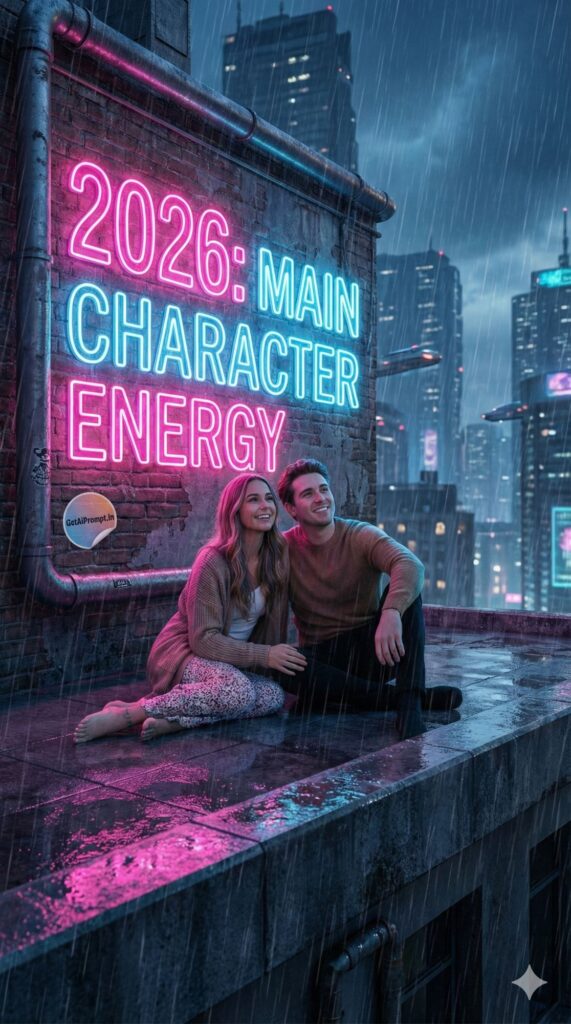 Option 1: The Neon Mantra - Trend: Cyberpunk City | Vibe: Edgy, urban, glowing, high energy