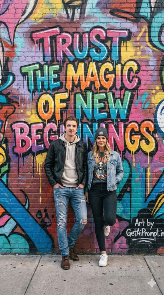 Option 9: The Street Art Mural - Trend: Urban Gritty | Vibe: Graffiti, colors, bold statement, street style