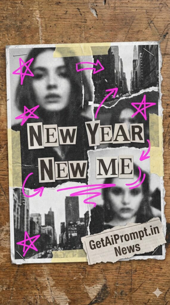 Option 5: The Retro Zine - Trend: Collage Art | Vibe: Punk, DIY, torn paper, xerox texture, Gen Z