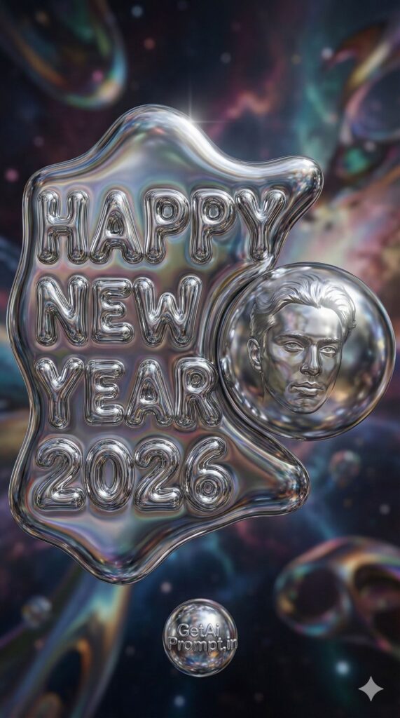 Option 9: The Liquid Metal - Trend: Chrome Text | Vibe: Y2K aesthetic, shiny, futuristic, sleek