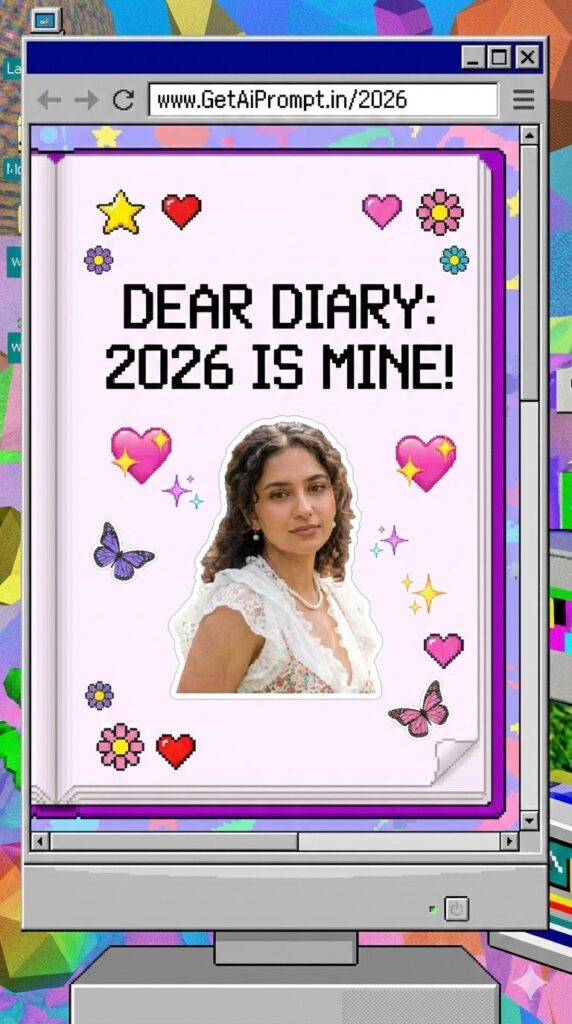 Option 10: The Digital diary - Trend: Y2K Interface | Vibe: Early 2000s computer, pixels, stickers, nostalgic