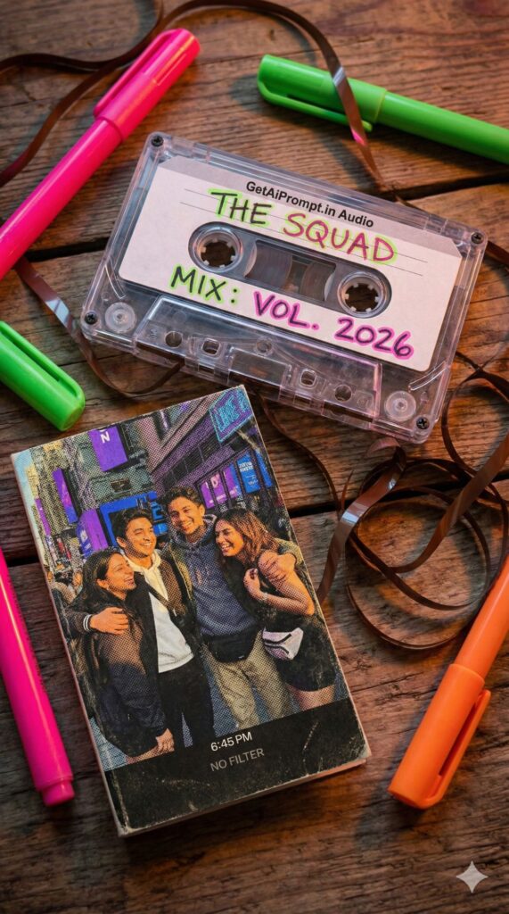 Option 1: The Retro Mixtape - Trend: Nostalgic Vibes | Vibe: Guardians of the Galaxy, cassette tape, lo-fi, 90s aesthetic