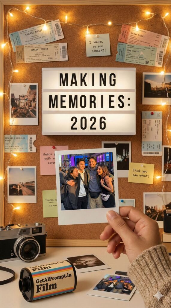 Option 7: The Instant Camera Wall - Trend: Memory Lane | Vibe: Teen bedroom, fairy lights, emotional, collage, cute