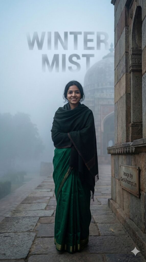 Option 6: The Foggy Morning - Trend: Mystical | Vibe: Misty, cold, historic monument, cinematic, solitude