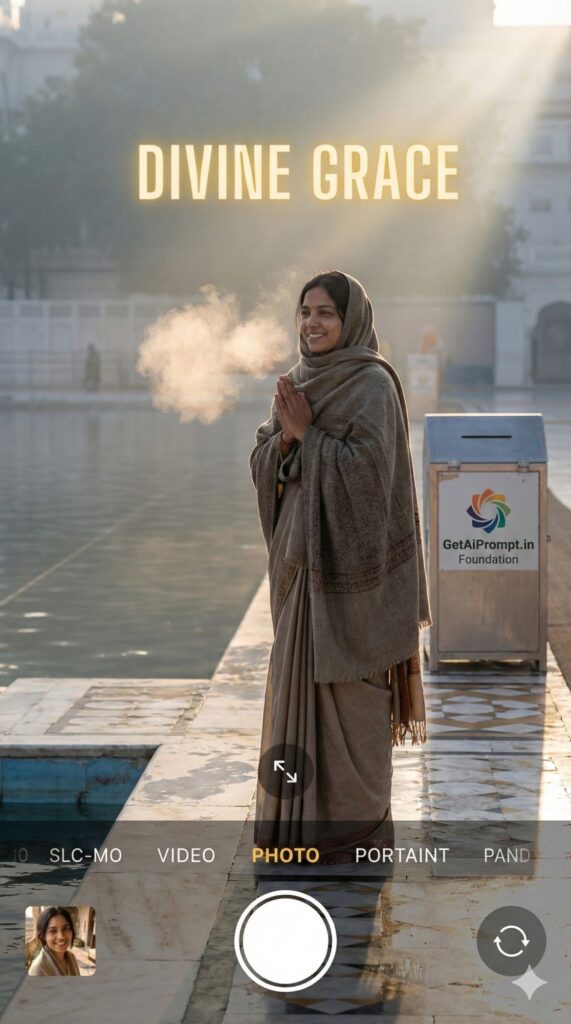 Option 9: The Temple Visit - Trend: Divine & Cold | Vibe: Early morning, marble floor, devotion, serenity