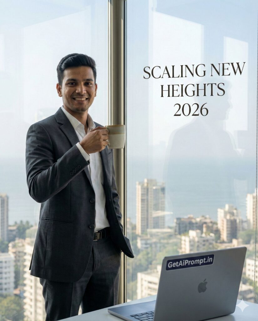 Option 6: The Corporate Chic - Trend: Professional Wish | Vibe: Glass office, skyline, suit, success, LinkedIn ready