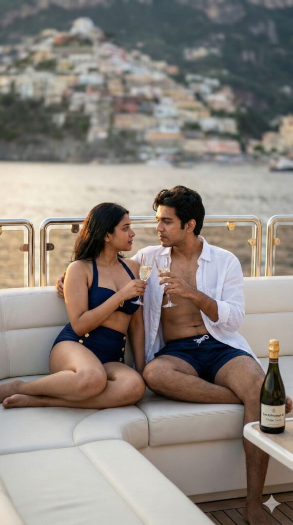 Option 6: The Yacht Week Glamour - Trend: Old Money Aesthetic | Vibe: Sophisticated, exclusive, Succession style wealth