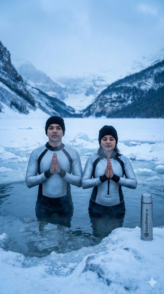 Option 10: The Glacial Ice Plunge - Trend: Wim Hof Trend | Vibe: Extreme wellness, resilience, and visual shock value