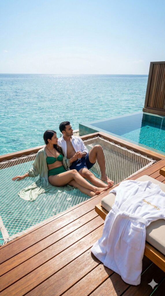 Option 1: The Maldives Water Villa Dream - Trend: The Ultimate Honeymoon Goal | Vibe: Pinnacle of luxury, serene, status-affirming