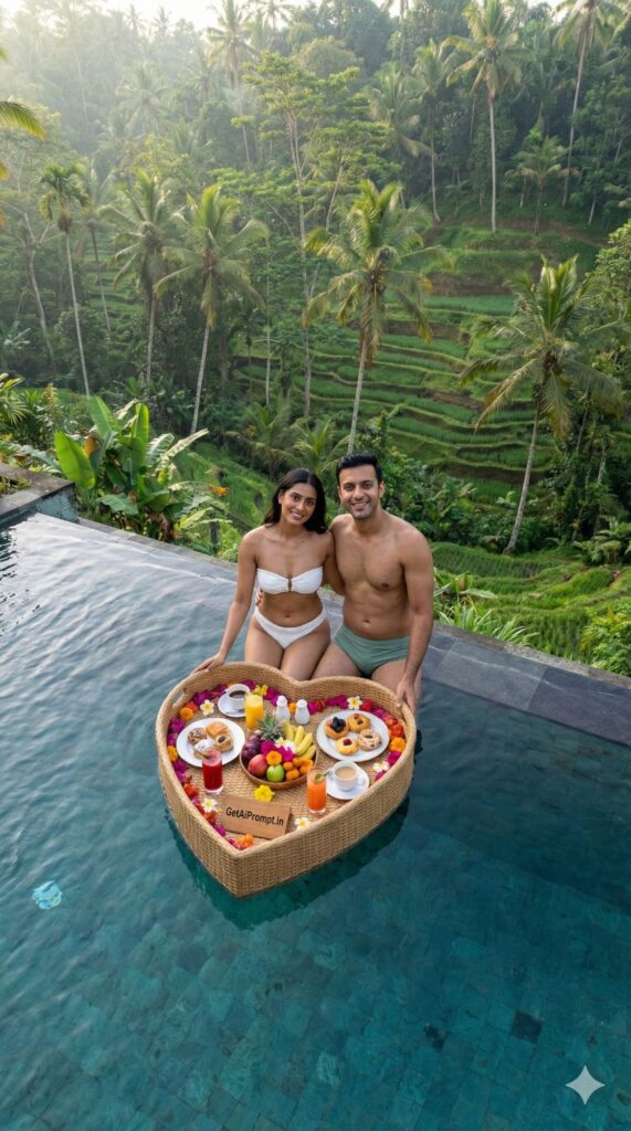 Option 4: The Bali Jungle Pool Romance - Trend: Tropical Zen | Vibe: Intimate, secluded luxury, nature connection