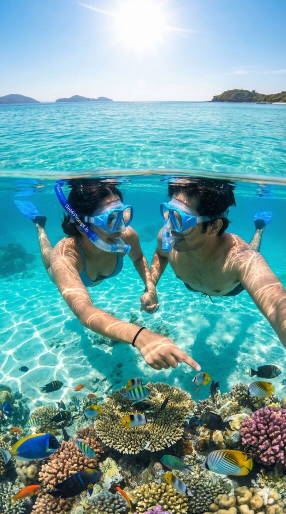 Option 10: The Adventurous Snorkel Date - Trend: Shared Experience | Vibe: Fun, active, exploring nature