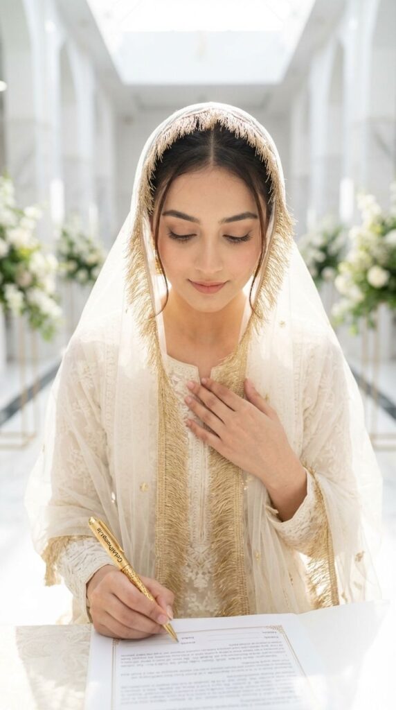 Option 11: The Nikkah Serenity trend: Pious White Wedding | Vibe: Angelic, Spiritual, Pure
