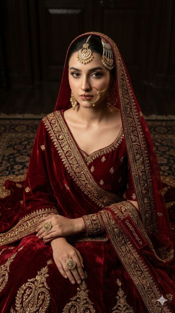 Option 13: The Royal Barat trend: Sabyasachi Red | Vibe: Traditional, Intense, Heavy Glamour