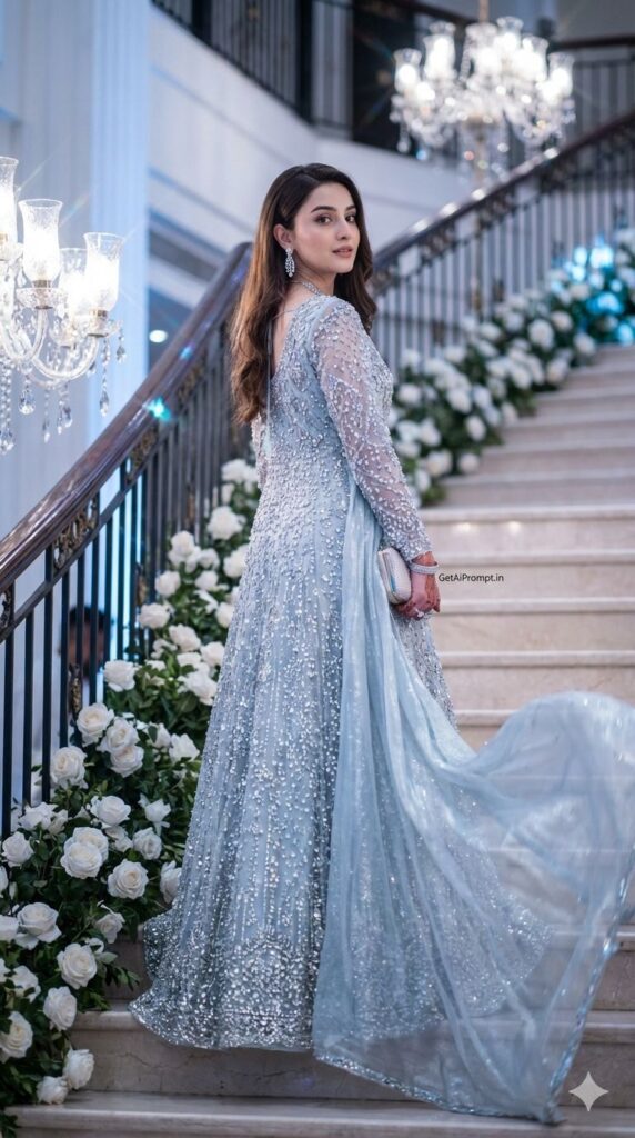 Option 14: The Walima Grace trend: Reception Glam | Vibe: Modern, Sophisticated, Glitzy