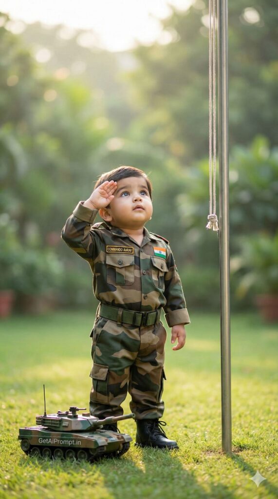 Trend: Little Soldier | Vibe: Cuteness overload, brave, viral material