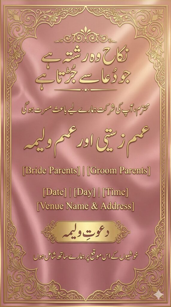 Trend: Romantic Chic | Vibe: Soft, Emotional, Elegant pink and gold wedding card