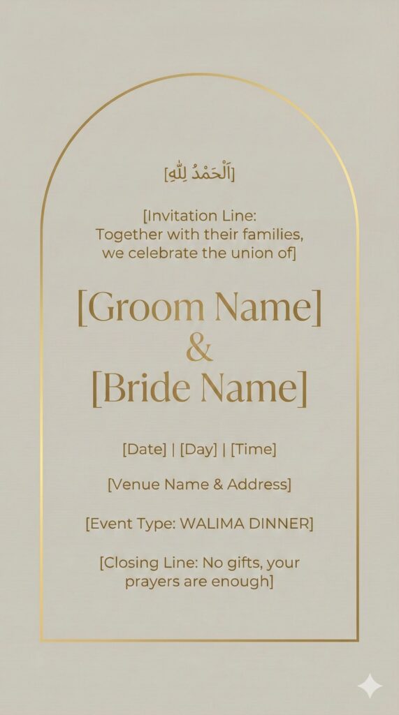 Trend: Architectural Minimalism | Vibe: Sleek, Contemporary, Calm modern Walima invitation