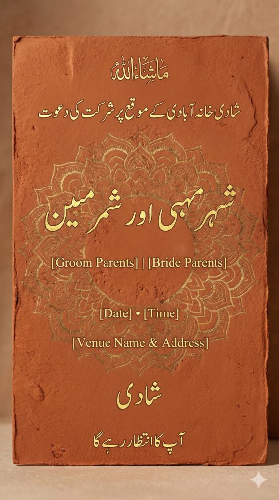 Trend: Bohemian Earth | Vibe: Warm, Cultured, Matte terracotta wedding invitation