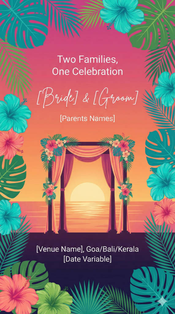 Trend: Destination Wedding | Vibe: Relaxed, Vibrant, Sunset
