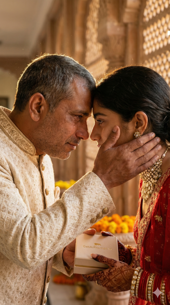Emotional Indian father daughter wedding photography vidaai moment luxury vibes
