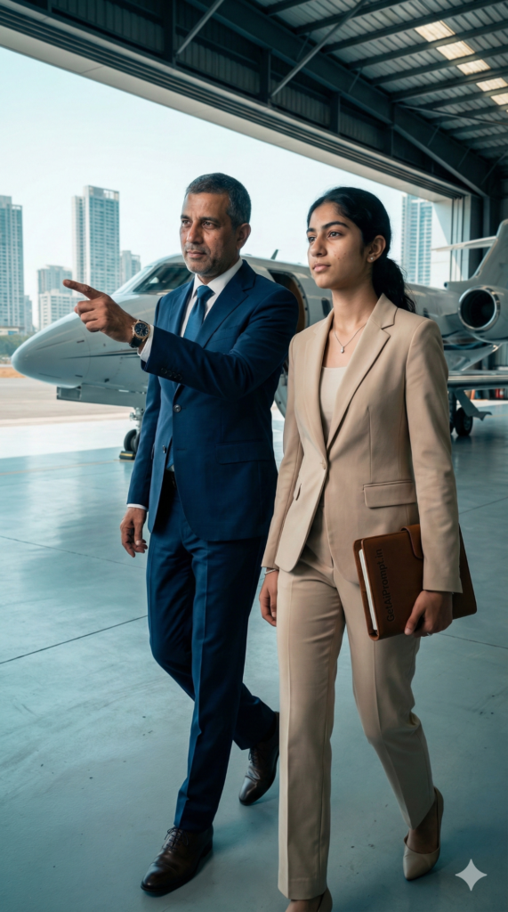 Old Money father daughter business portrait luxury corporate lifestyle AI