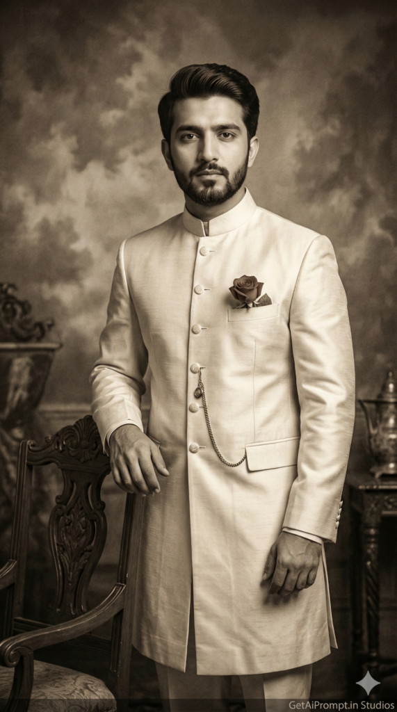 trend: 1950s Sepia | Vibe: Timeless, nostalgic, and studio portrait