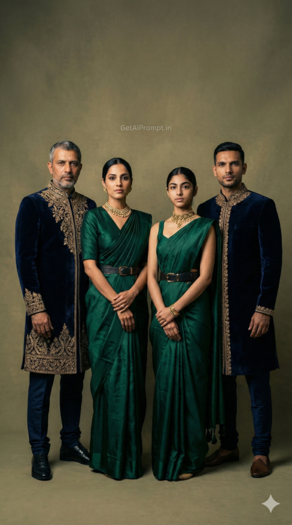 Trend: High Fashion | Vibe: Sabyasachi/Gucci Campaign, Studio Portrait