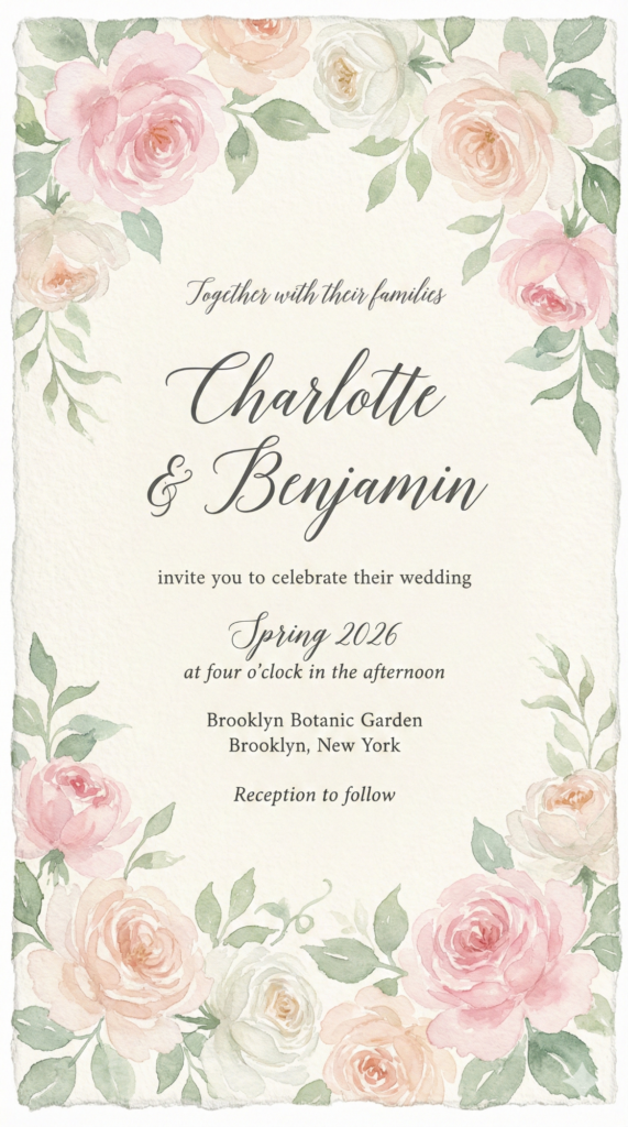 Trend: Watercolor Rose | Vibe: Soft, Dreamy, Traditional Romance