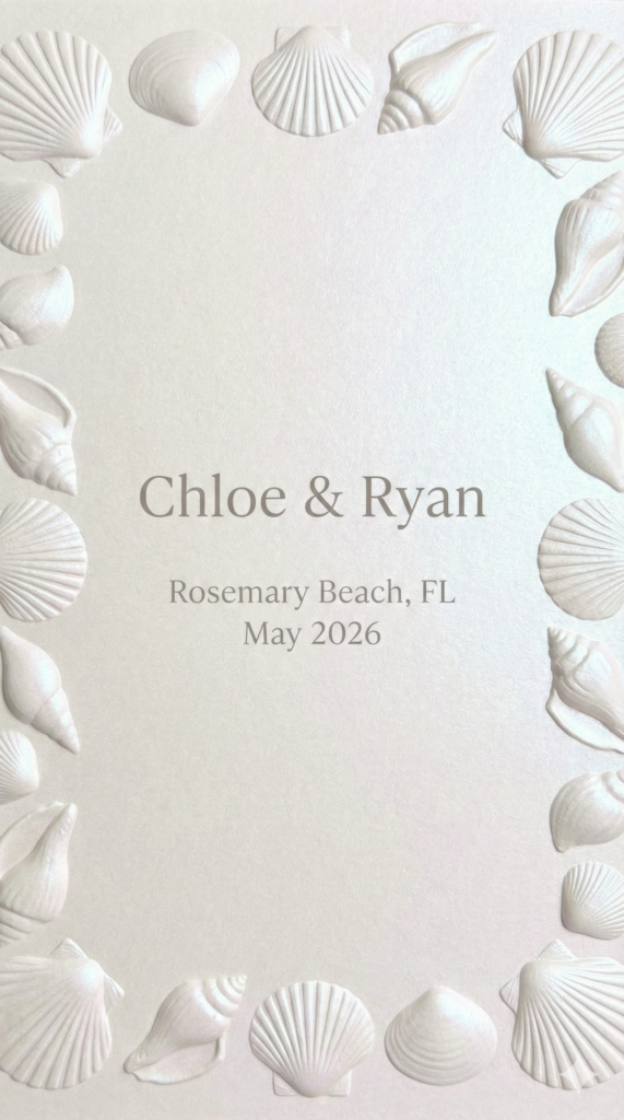 Trend: Seashell Emboss | Vibe: White sands, Seashells, Neutral, Sophisticated