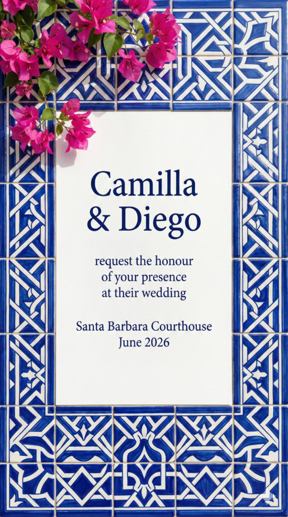 Trend: Blue White | Vibe: Spanish Colonial, Tiles, Bougainvillea, Historic