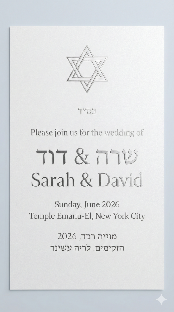 Trend: Jewish Hebrew English | Vibe: Tradition, Mazel Tov, Clean, Spiritual