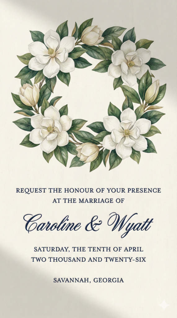 Trend: Southern Magnolia Wreath | Vibe: Gone with the Wind, Classic, Floral, Graceful