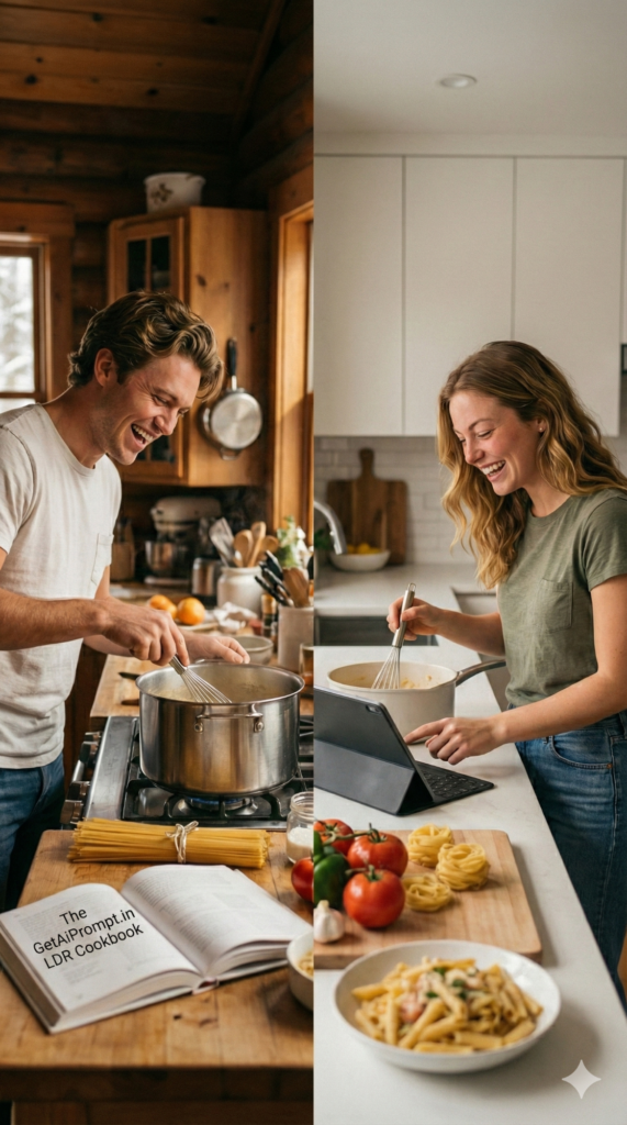 trend: Polaroid LDR Trend | Vibe: Split Kitchen Cooking