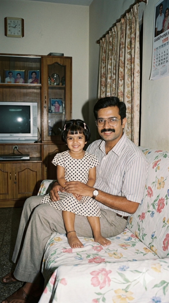 trend: Retro Home Snapshot | Vibe: Doordarshan era, sofa covers, simple life.