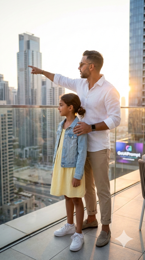 trend: Urban Skyline Aspirational | Vibe: Ambition, Golden Hour, 'The World is Yours', Success.