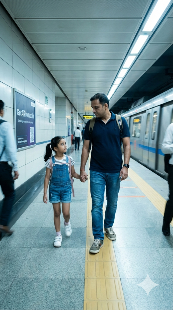 trend: Metro Commute Symmetry | Vibe: The daily commute, symmetry, leading lines, modern life.